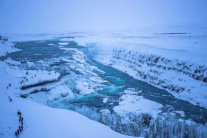 Nordic Lodges Island Winter Saison Gullfoss Wasserfall