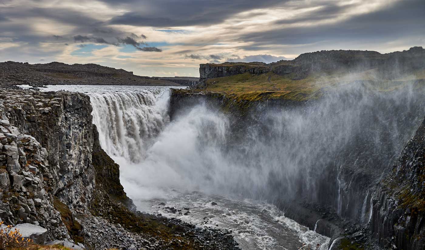 Dettifoss, waterfall, holiday home Hamragil, northeast, Iceland, vacation home
